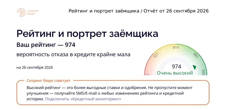 Береги честь, кредитный рейтинг смолоду!
