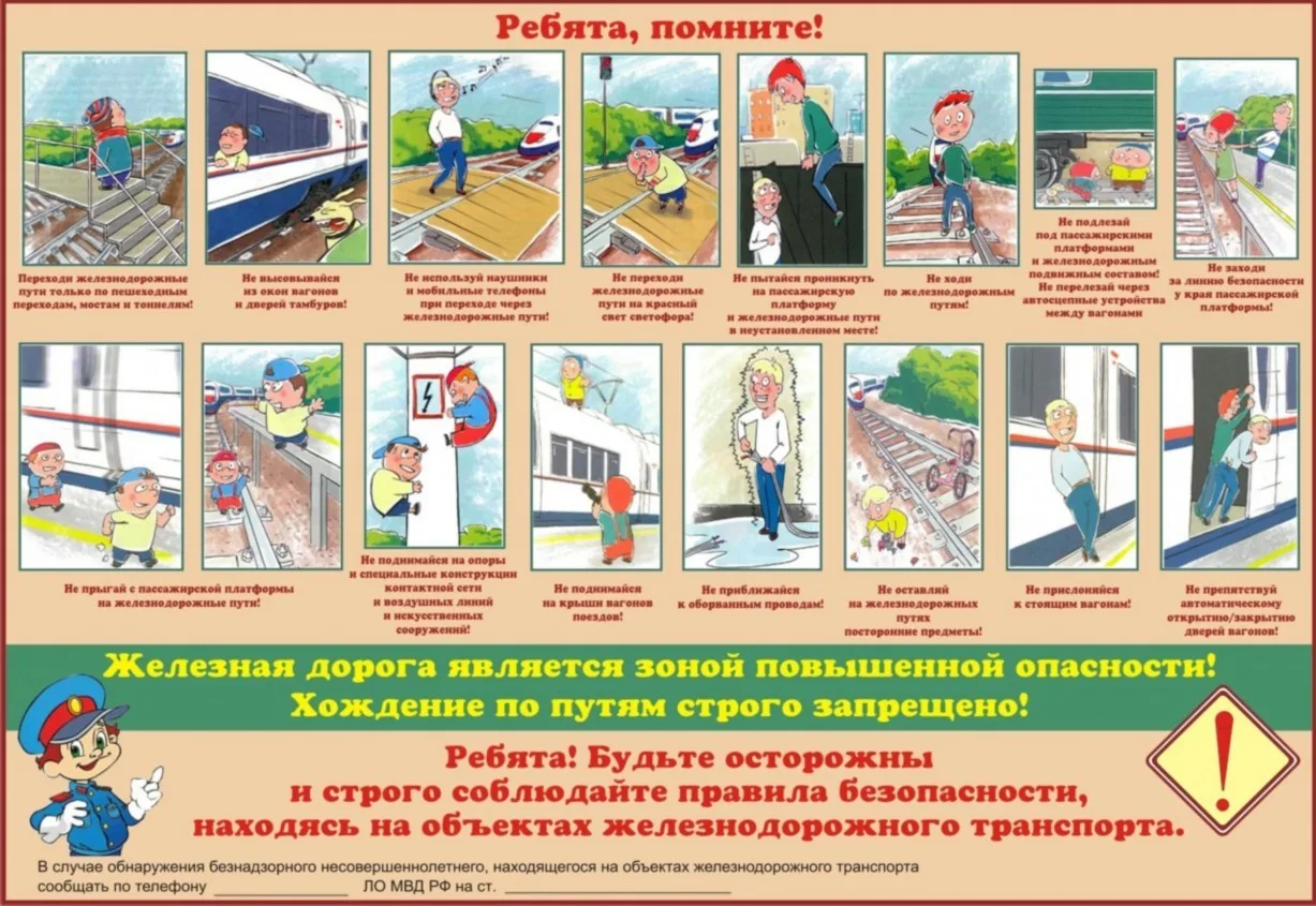 🚂 Безопасность на железнодорожных путях: Важные правила для каждого ребёнка! 🚂
Дорогие ребята!
Жел
