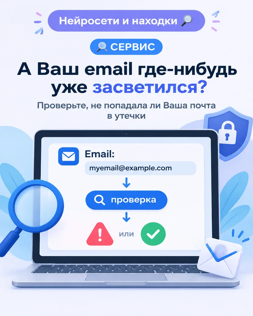 🔐 Проверьте, не попадала ли Ваша почта в утечки