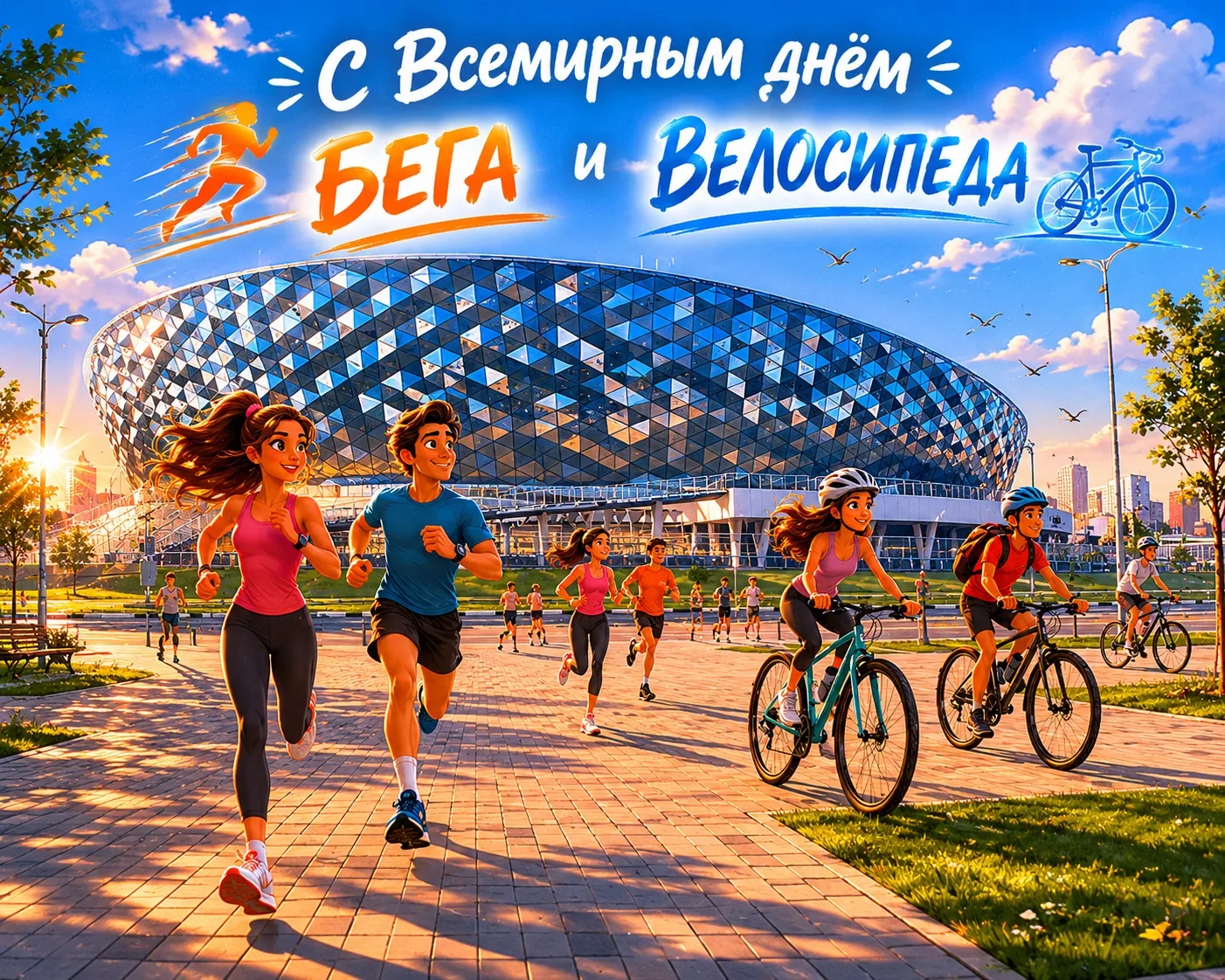 🏃‍♀️🚴‍♂️ Сегодня сразу два повода для движения вперёд!

Поздравляем всех любителей активного образ