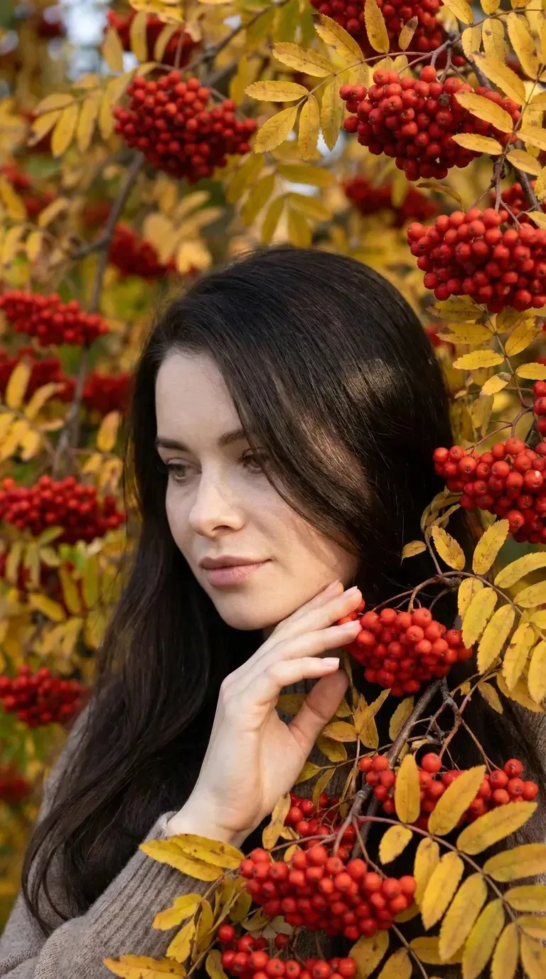 Фотосессия в ветвях рябины 🧡