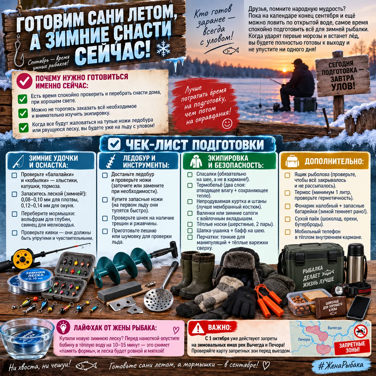 ГОТОВИМ САНИ ЛЕТОМ, А ЗИМНИЕ СНАСТИ СЕЙЧАС! 🧊