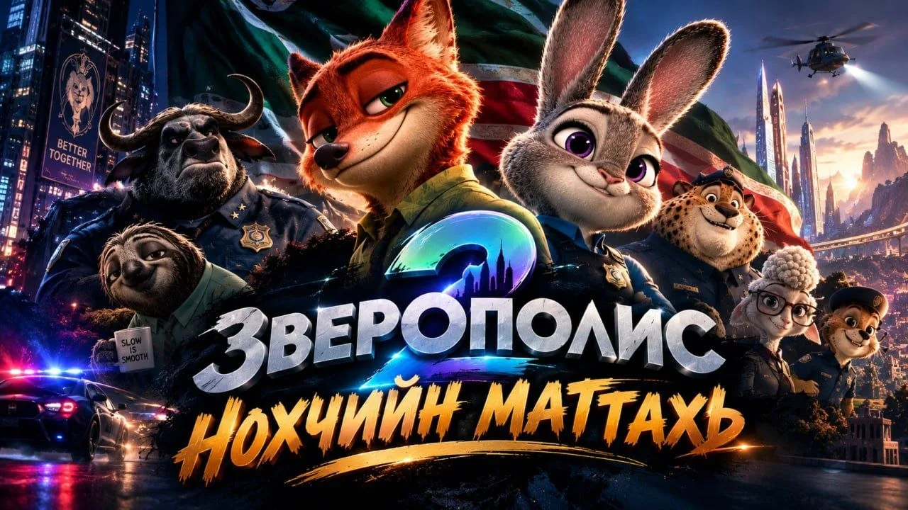 В кинотеатре Черная Жемчужина в ТРЦ Грозный Сити покажут мультфильм Зверополис 2 в мног...