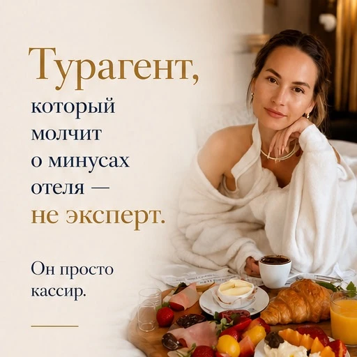 Турагент, который молчит о минусах отеля - не эксперт. Он просто кассир