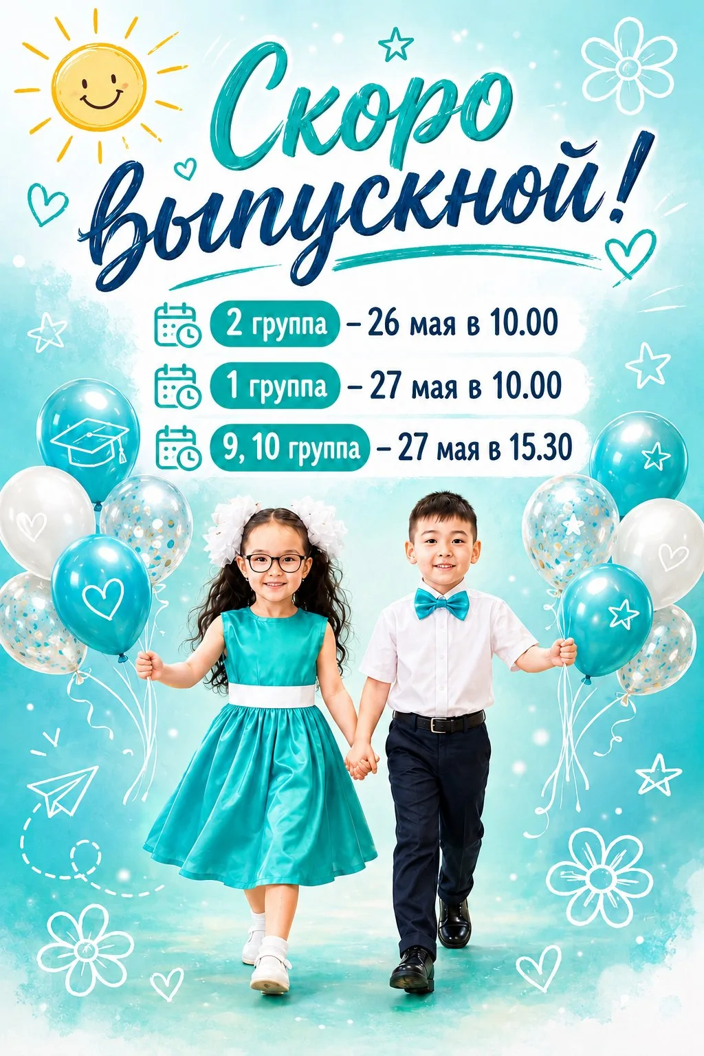 Выпускные утренники уже близко! 💫

Возьмите с собой:
• хорошее настроение,
• тёплое сердце.

Осталь