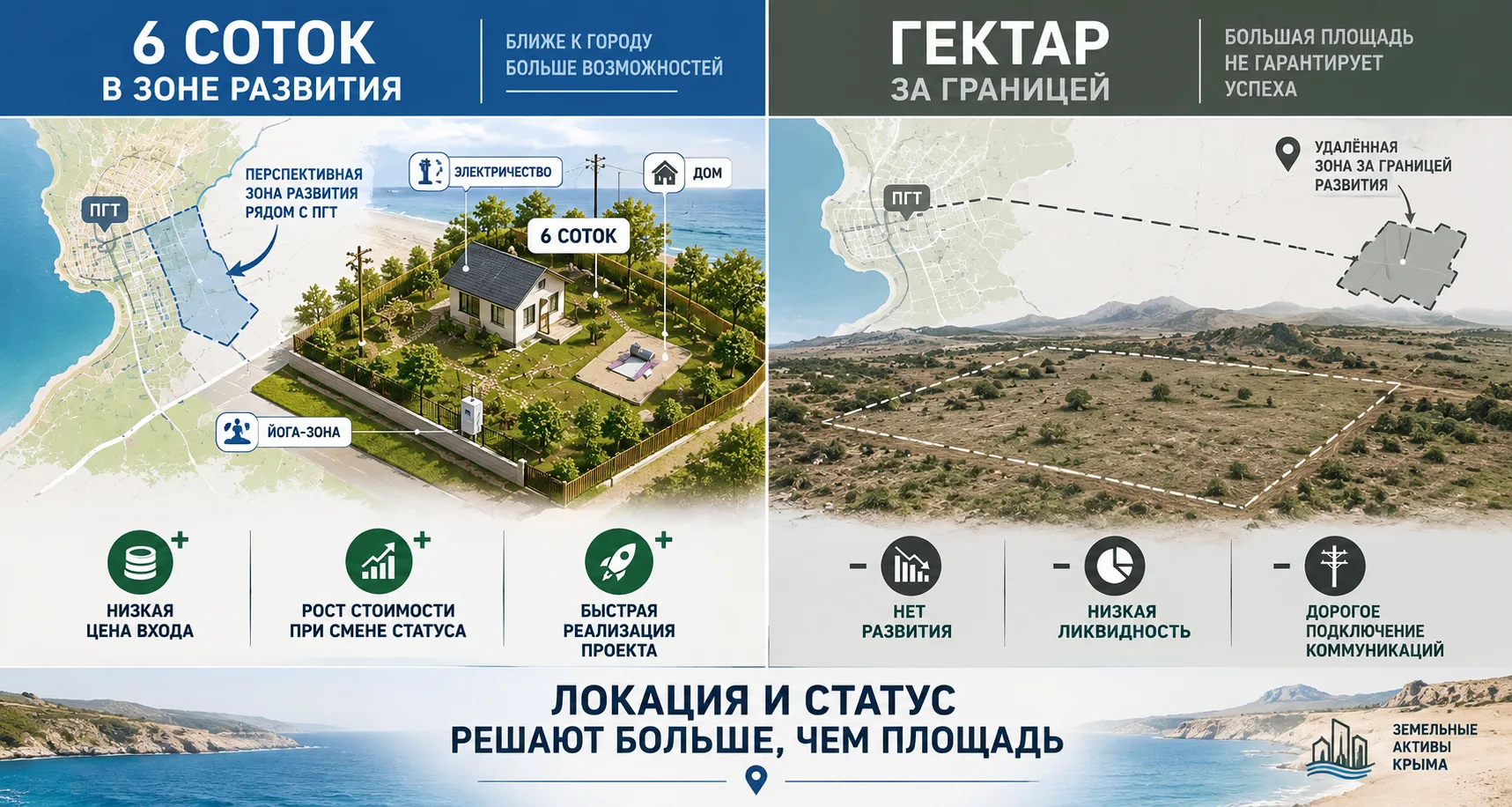 Почему выгоднее взять долю равную 6 соток в зоне развития города, а не целый гектар «за...