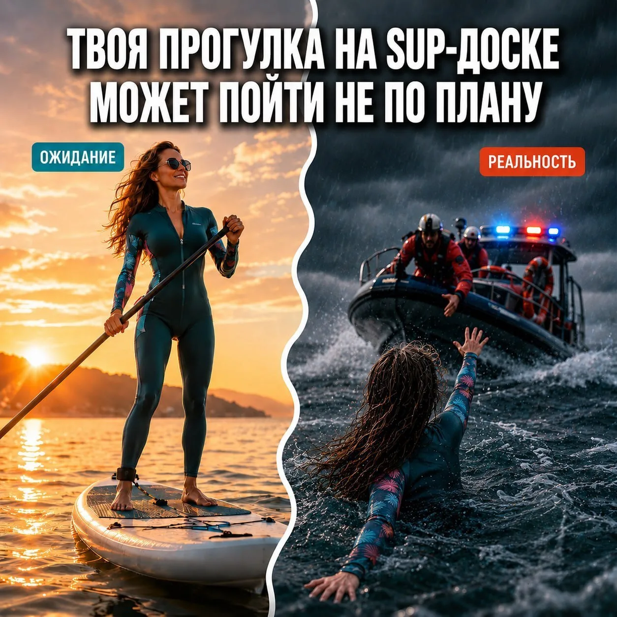 🏄 Не дай прогулке закончиться вызовом спасателей

Прогулка на SUP-доске кажется простым развлечение