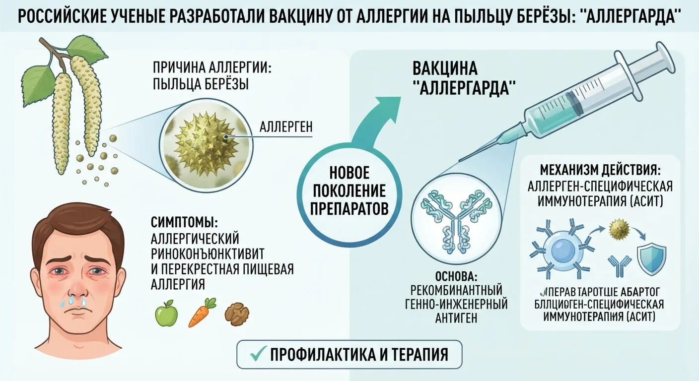 🌿 В России зарегистрировали вакцину от аллергии на пыльцу берёзы