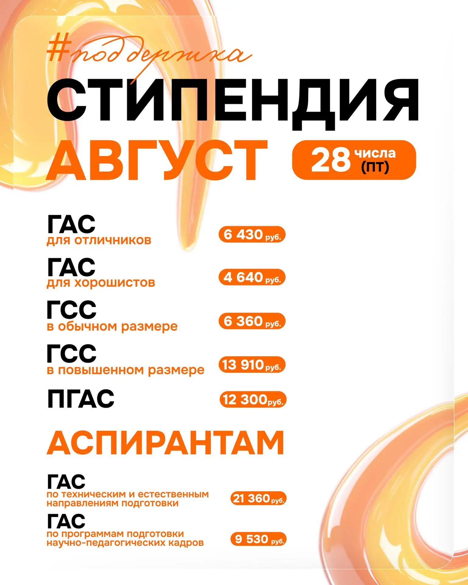 💳 Стипендия | август