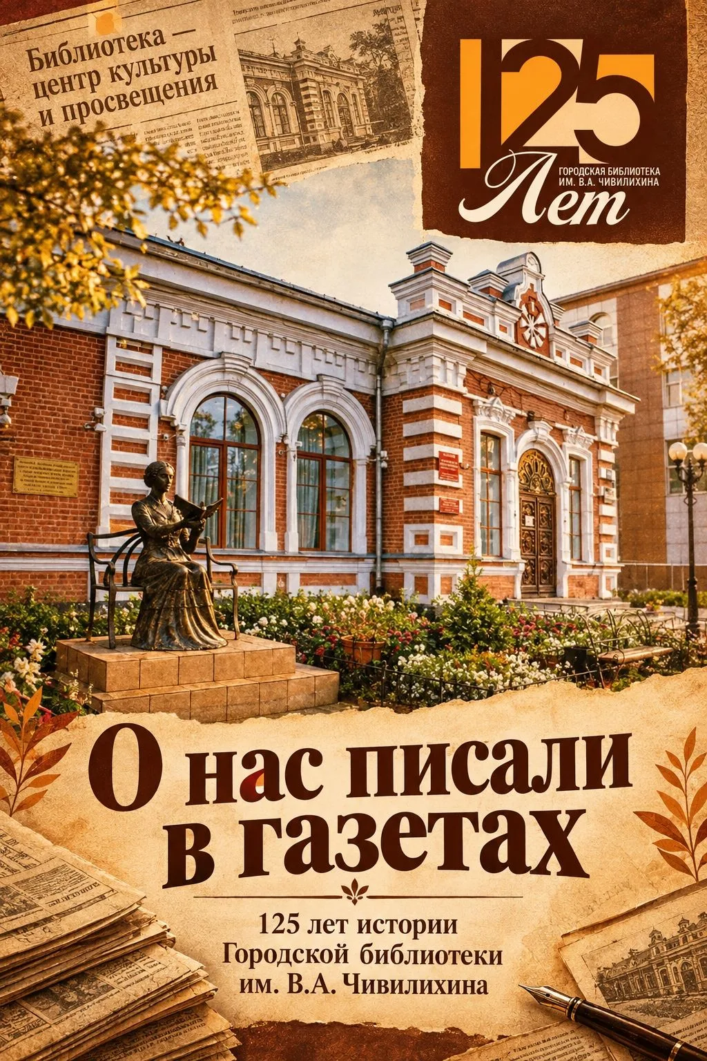 «О нас писали в газетах. 125 лет истории Городской библиотеки им. В.А. Чивилихина»