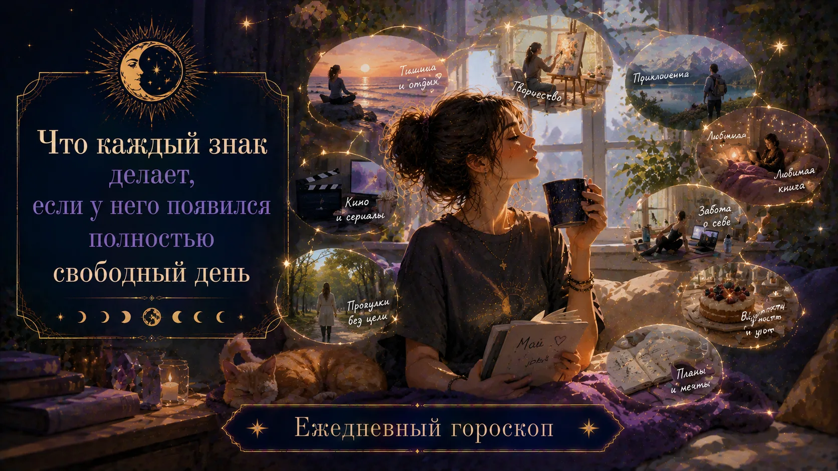 ☀️ Что каждый знак зодиака делает, если у него появился полностью свободный день