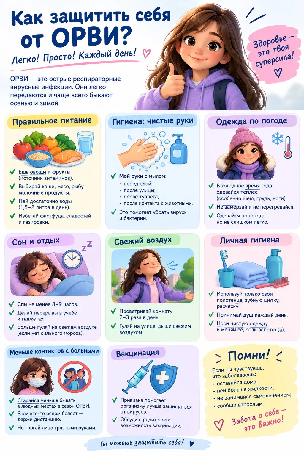 🦠 Как защитить себя от ОРВИ?