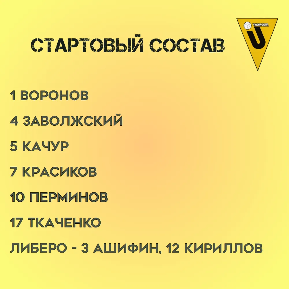 ⚡⚡В таком составе начинаем повторный матч в Казани