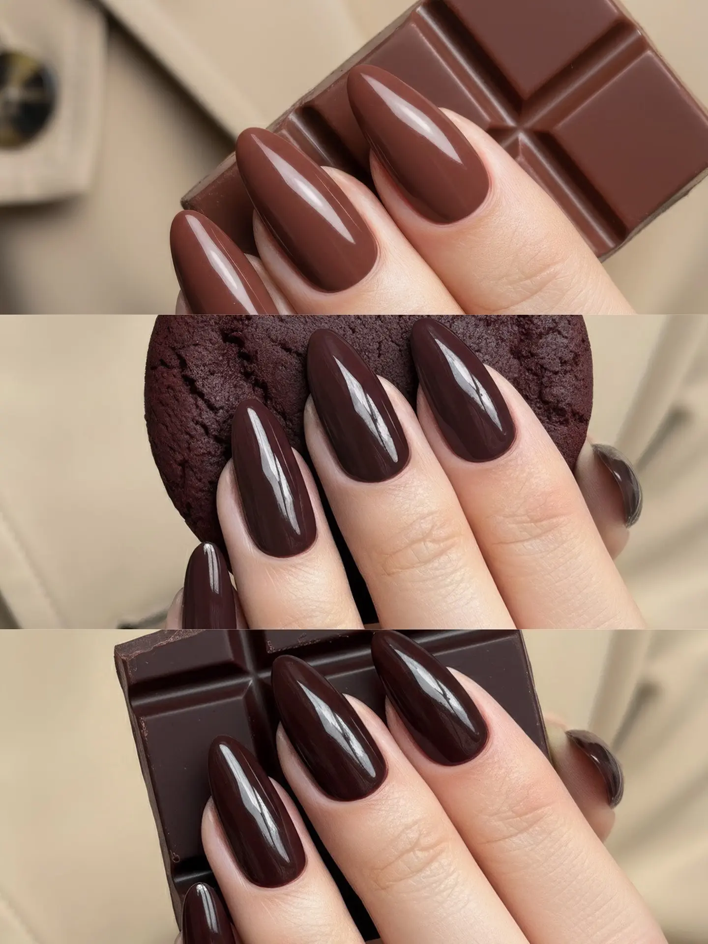 Изысканный шоколадный маникюр 🍫