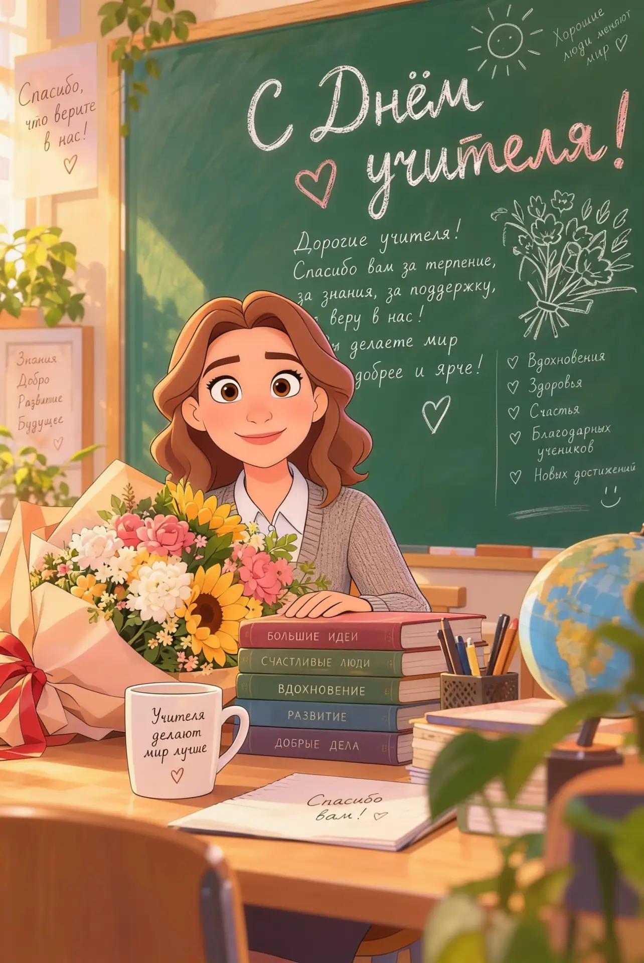 📚 Открытка для учителя