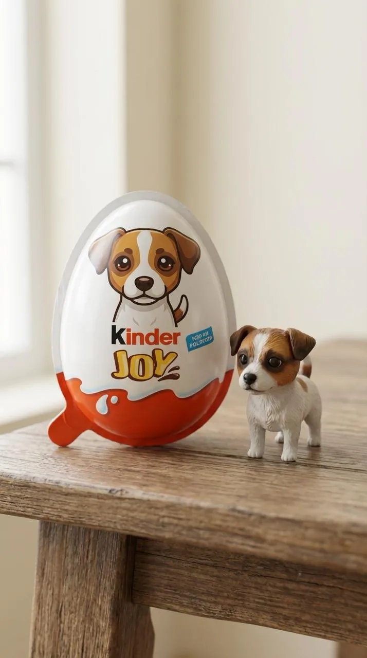 🥚 Новый трендовый промт Теперь можно сделать свою персональную игрушку Kinder Joy — с собой, другом 