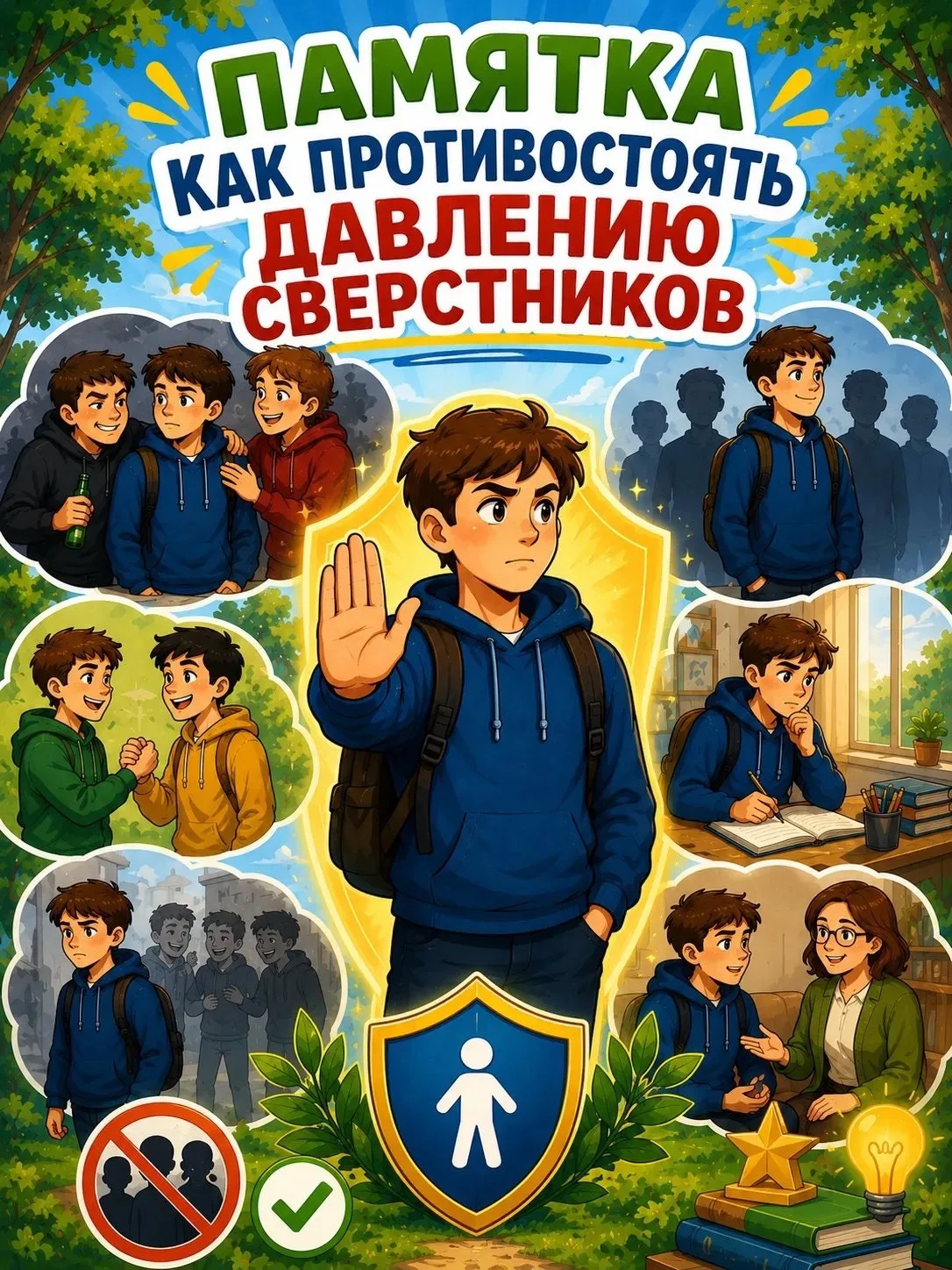 «КАК ПРОТИВОСТОЯТЬ ДАВЛЕНИЮ СВЕРСТНИКОВ»

Иногда друзья или знакомые могут уговаривать вас сделать т