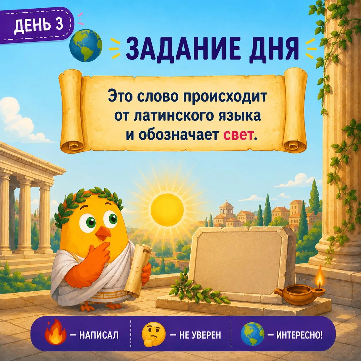 Это слово происходит от латинского языка и обозначает свет.
