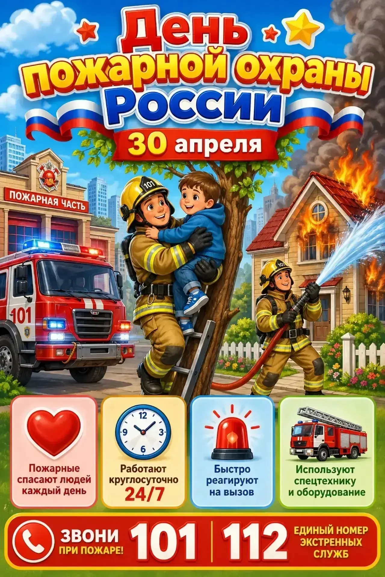 30 апреля  в России отмечается День Пожарной Охраны🚒🚒🚒  В центре развития ребенка -детский сад №241 