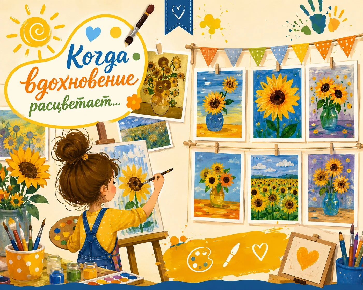 Сегодня в 9-й группе пахло красками и солнцем! ☀️ 

Мы устроили настоящий «День живописи». Ребята по