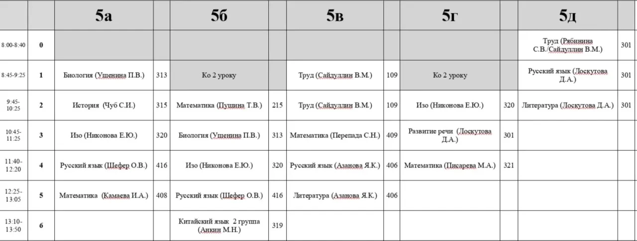 Расписание на ВТОРНИК ‼️