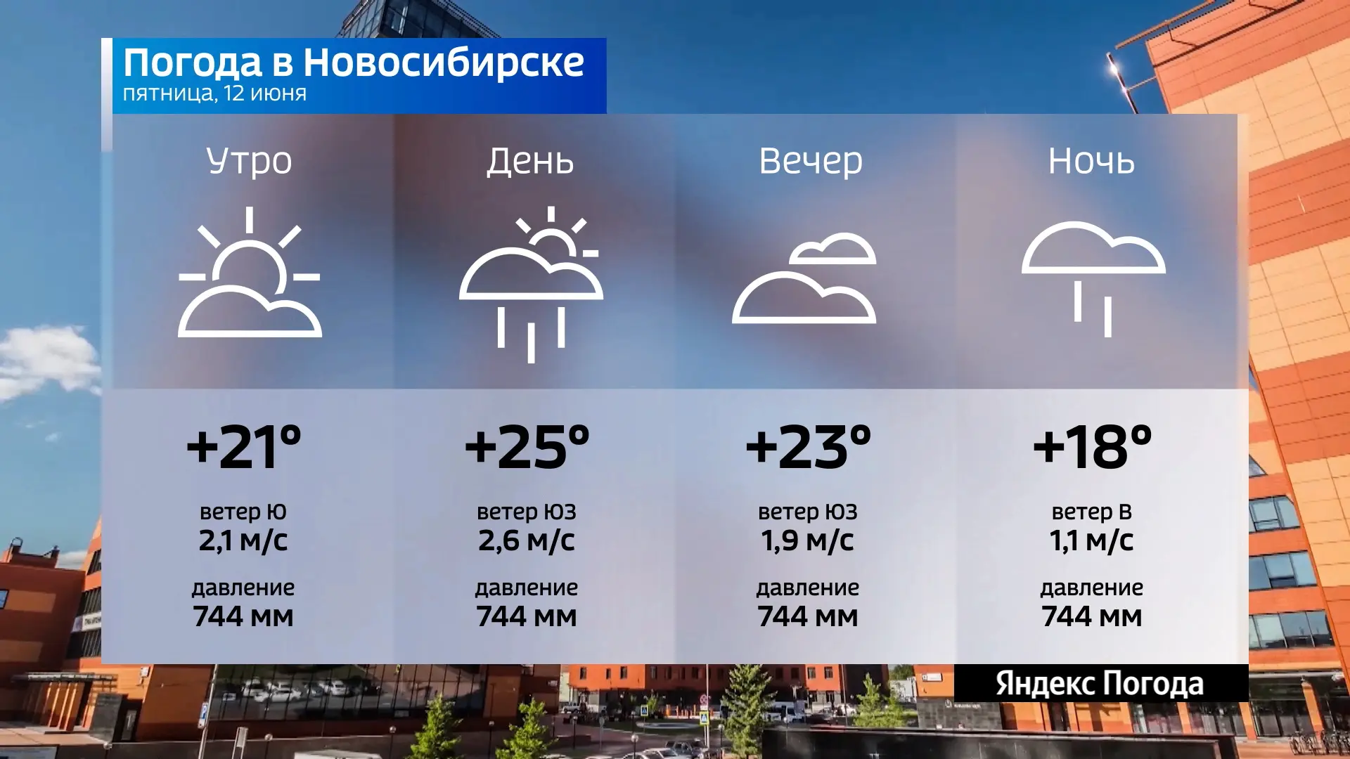 📌 Прогноз погоды на 12 июня 2026 года в Новосибирской области.