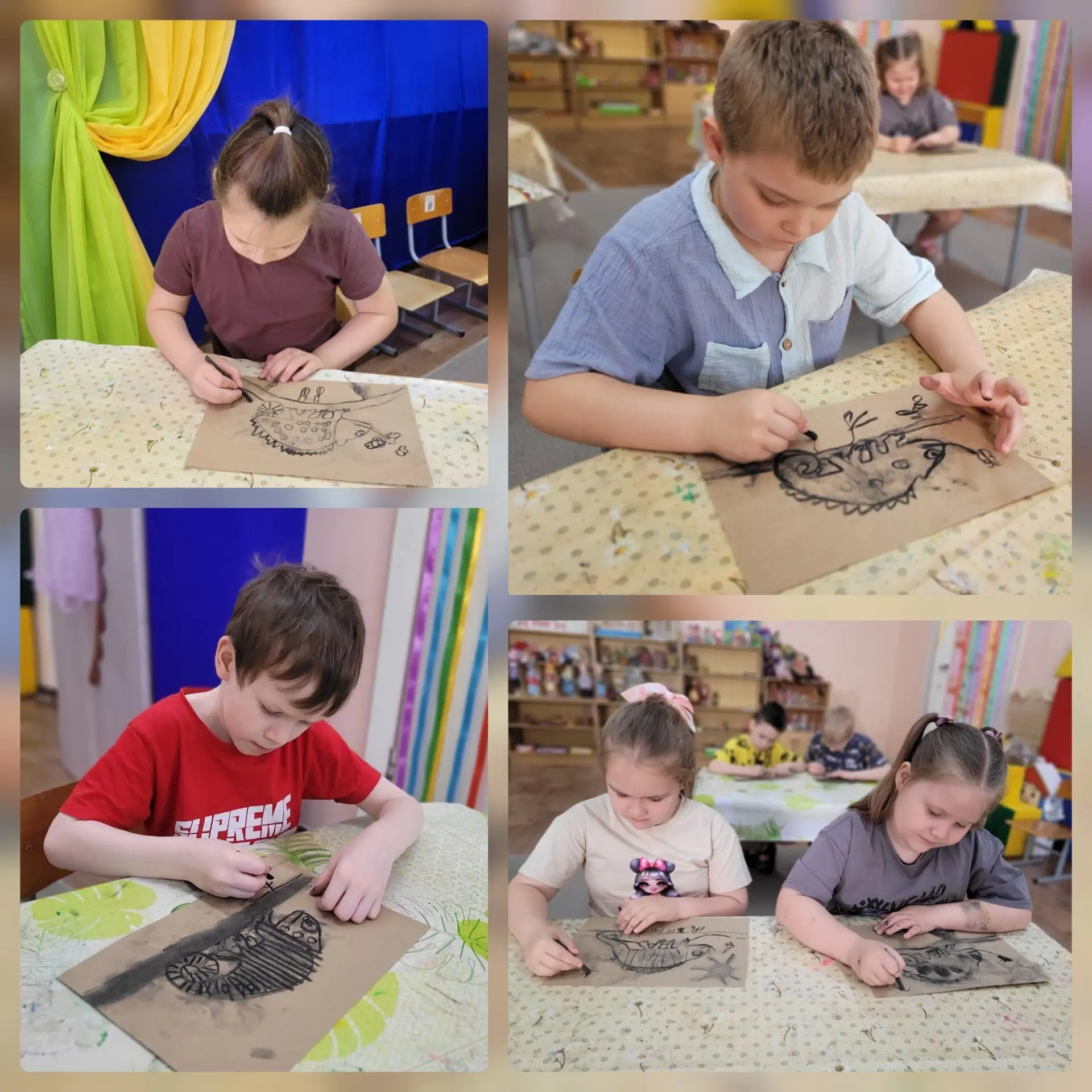 Рисование хамелеона углём🖊