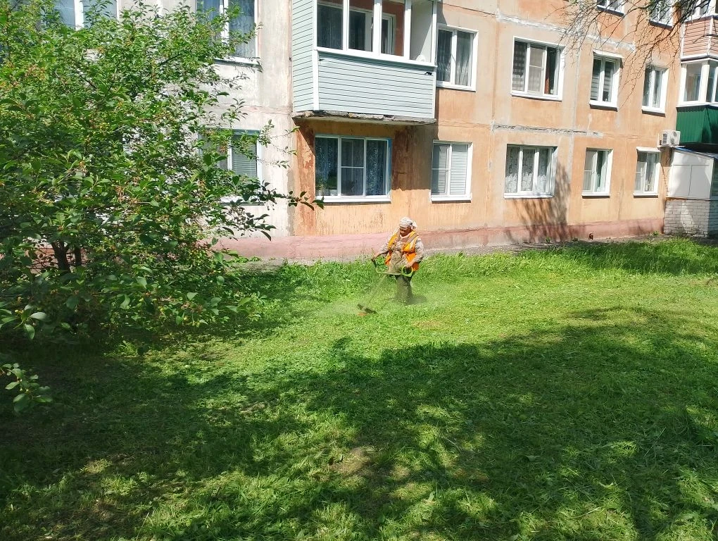 🌿 В настоящее время наши дворники производят покос травы на территории посёлка. Благод...