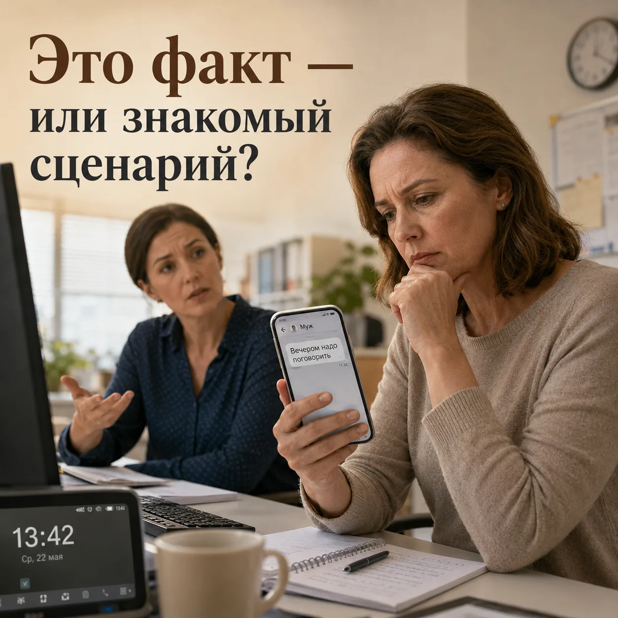 В обед муж написал: