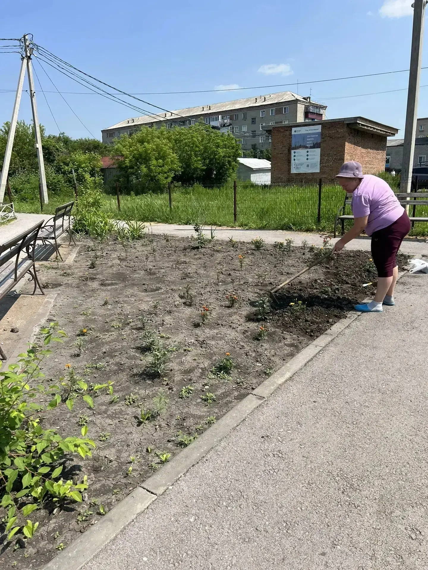 🌿Сотрудники нашего детского сада продолжают  принимать участие в озеленении и благоустройстве "Парк