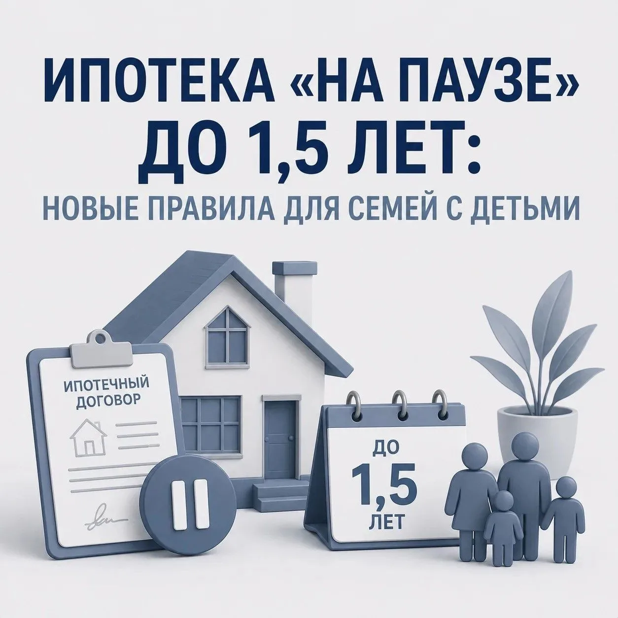 🧸 Ипотека «на паузе» до 1,5 лет: новые правила для семей с детьми