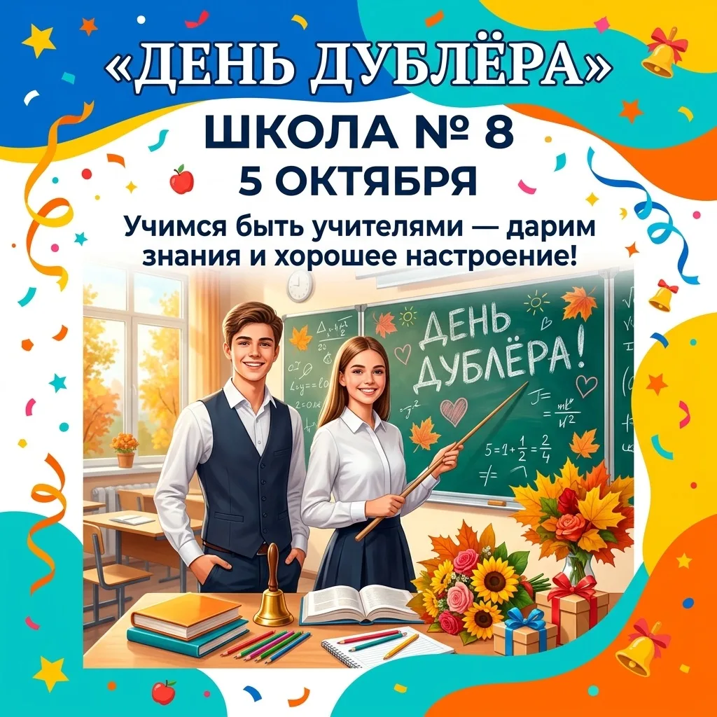🎉 Завтра — День учителя! А в нашей школе — День дублёра!