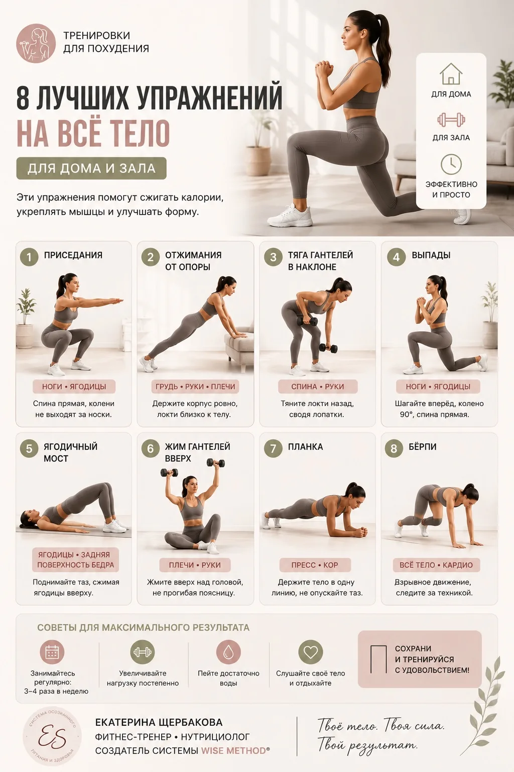 💪 8 лучших упражнений на всё тело, которые действительно работают