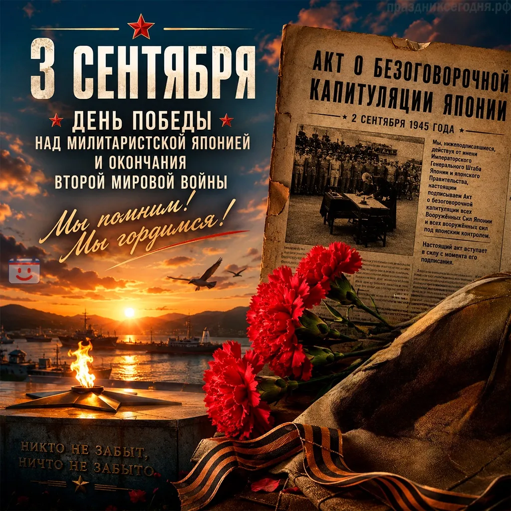 🎖️ 3 сентября — День окончания Второй мировой войны (1945 год)