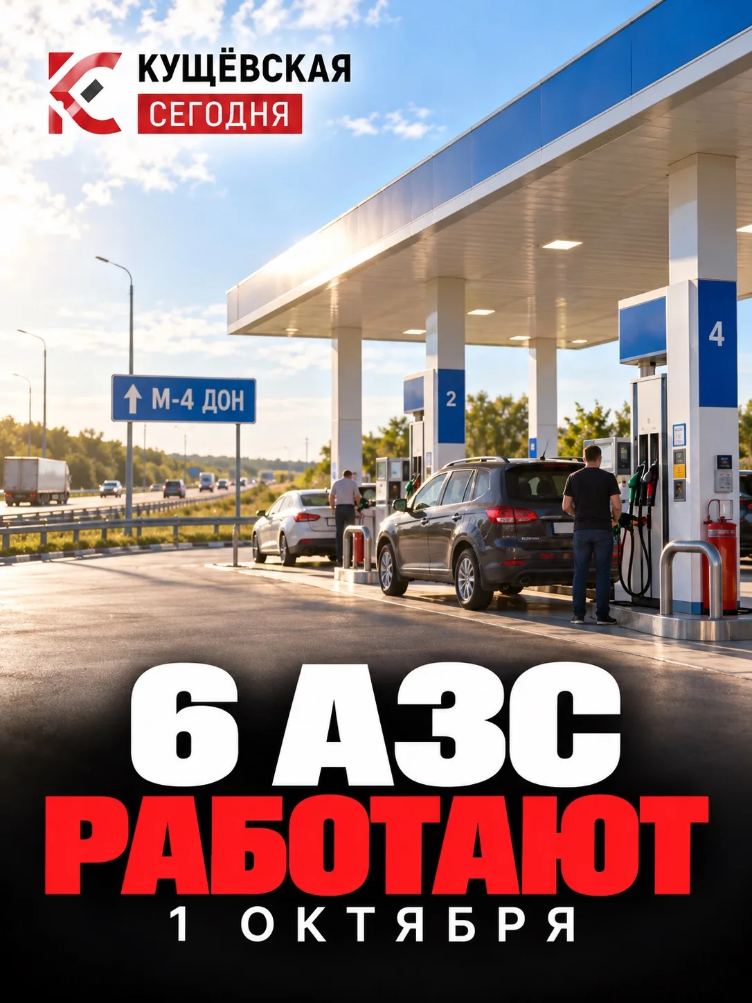 ⛽️ В Кущёвском районе работают 6 АЗС — ситуация на утро 1 октября