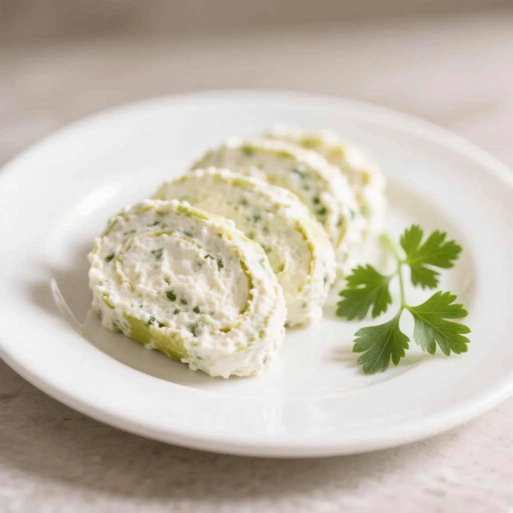 Нежный рулет из кабачков с творожным сыром и зеленью