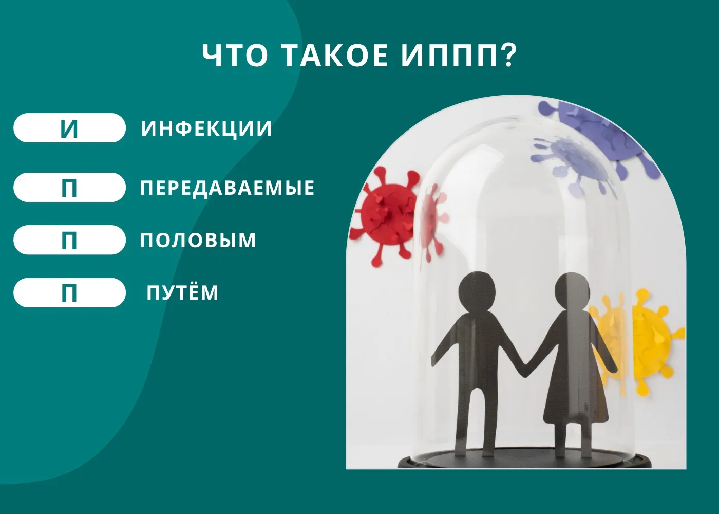 Что скрывается за аббревиатурой ИППП❓
 
 И – инфекции,
 П – передаваемые
 П – половым
 П – путём
 
Т