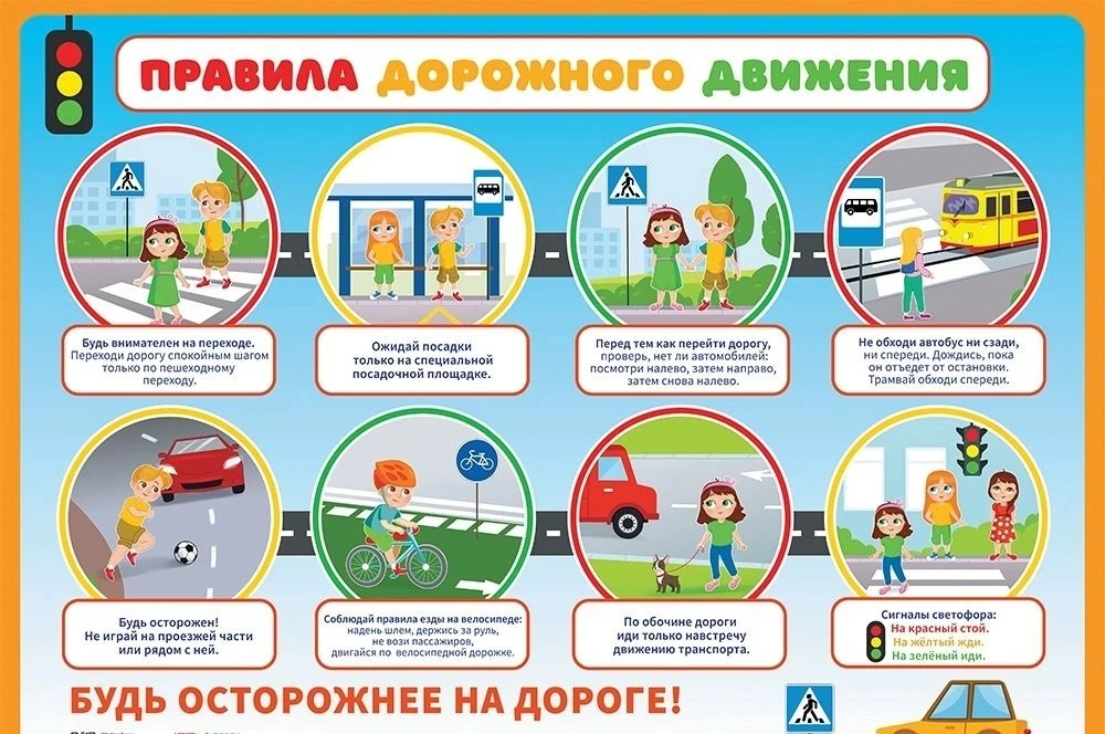 Дорогие ребята и уважаемые родители! Не забывайте о правилах поведения на дорогах. 
Будьте вниматель