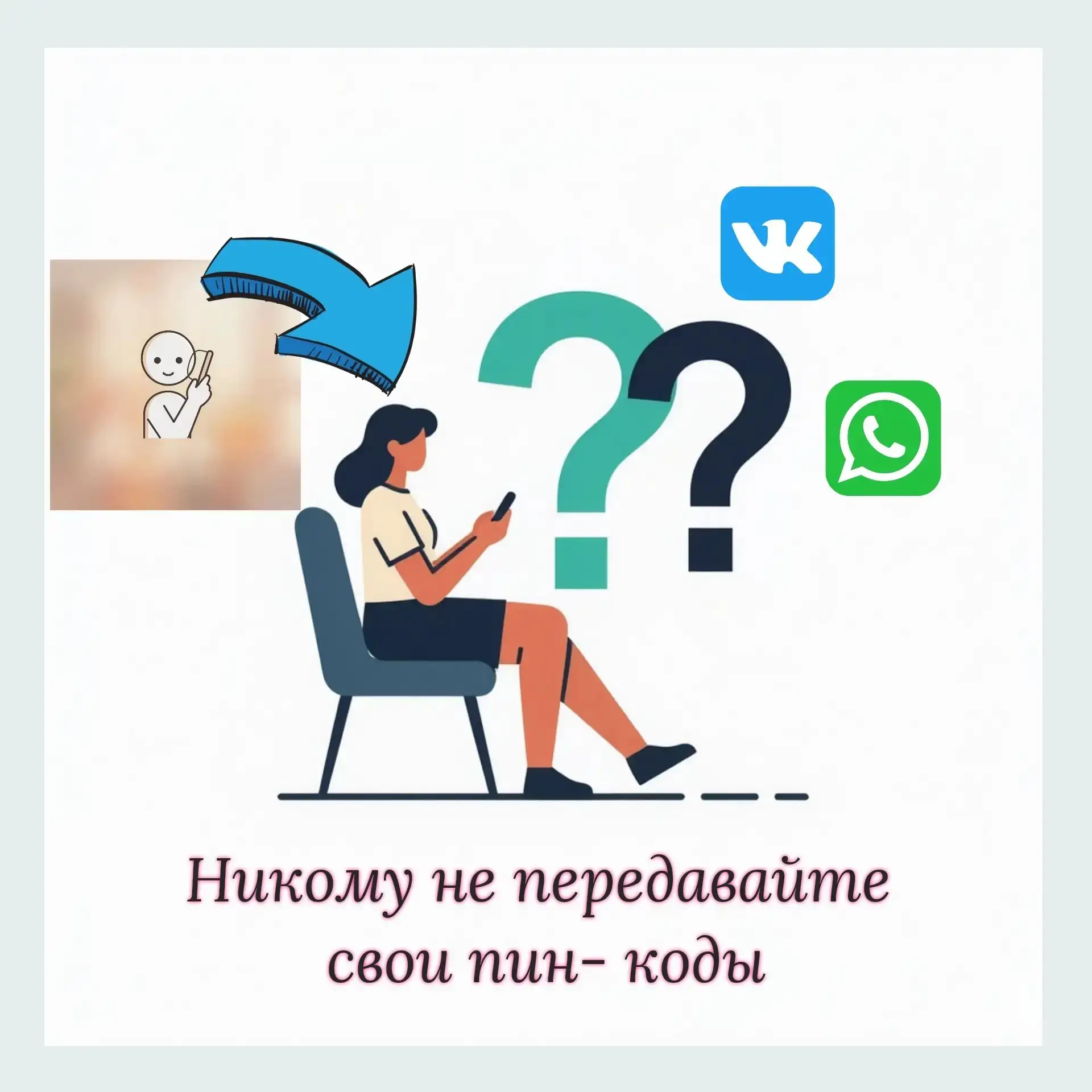 Создаем плакаты по финансовой безопасности вместе!  Данные, которые нельзя никому сообщать: - CVV ил