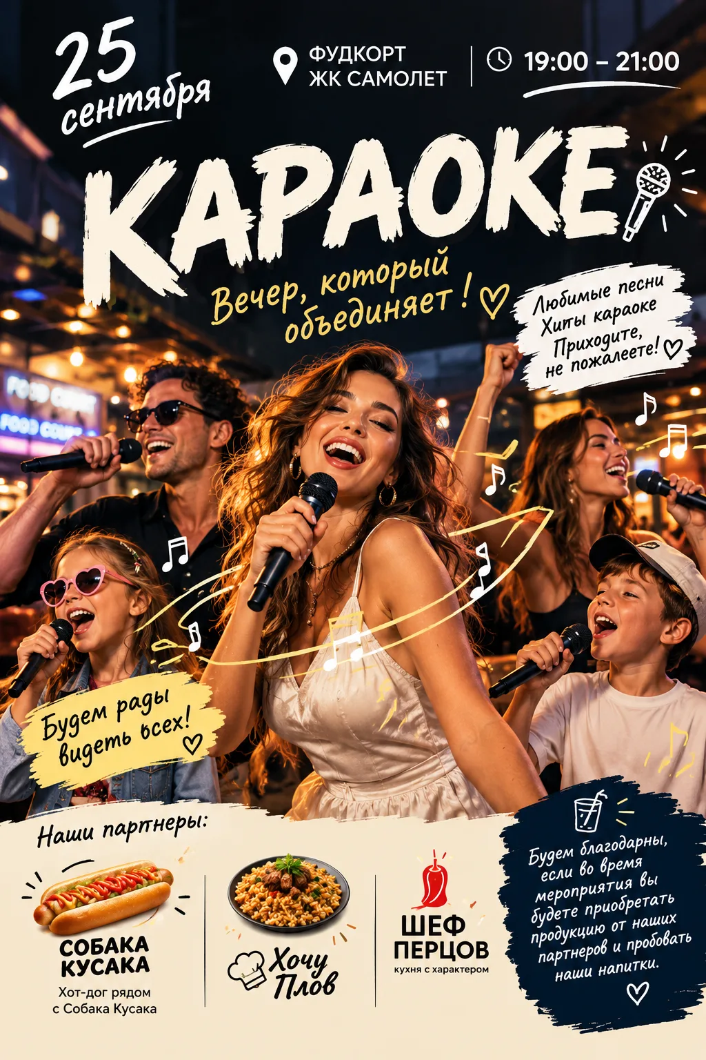 В эту пятницу! Караоке для тех кто любит петь, веселится и вкусно кушать! Фуд-корт жк с...