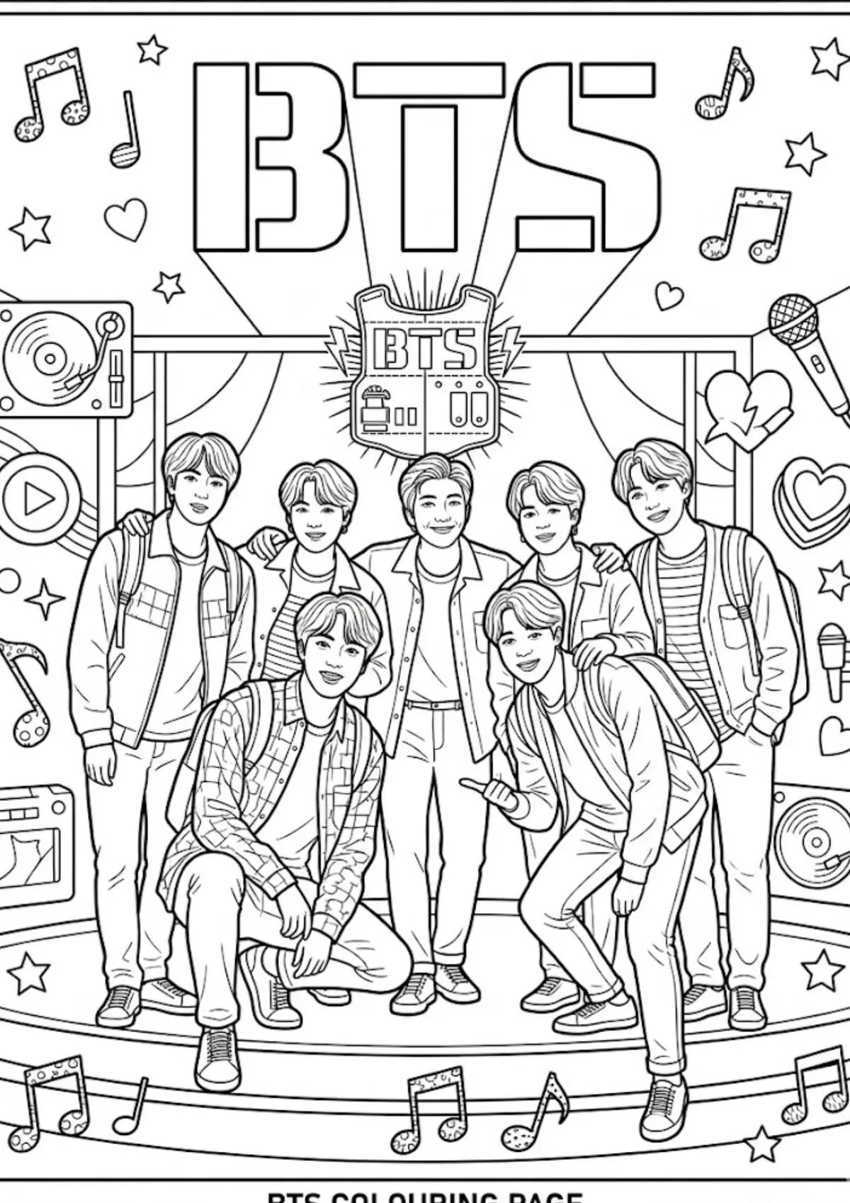 Раскраска твоей любимой группы BTS 🫣🤩🤩😍