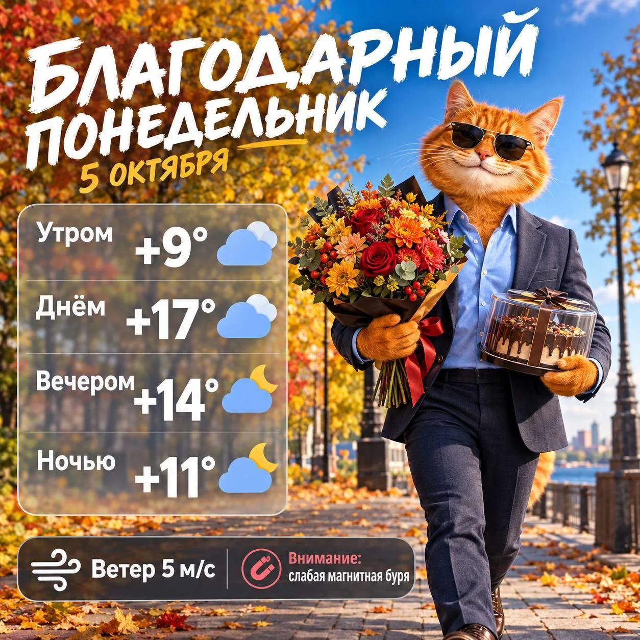 Ну вот такой октябрь нам больше по душе! Холодные злые ветры наконец развернулись, к на...