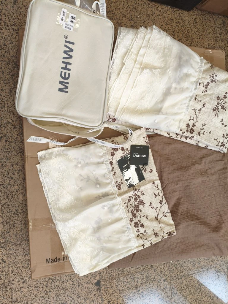 MEHWI HOUSE Комплект постельного белья, Лён, Двуспальный, наволочки 48x74