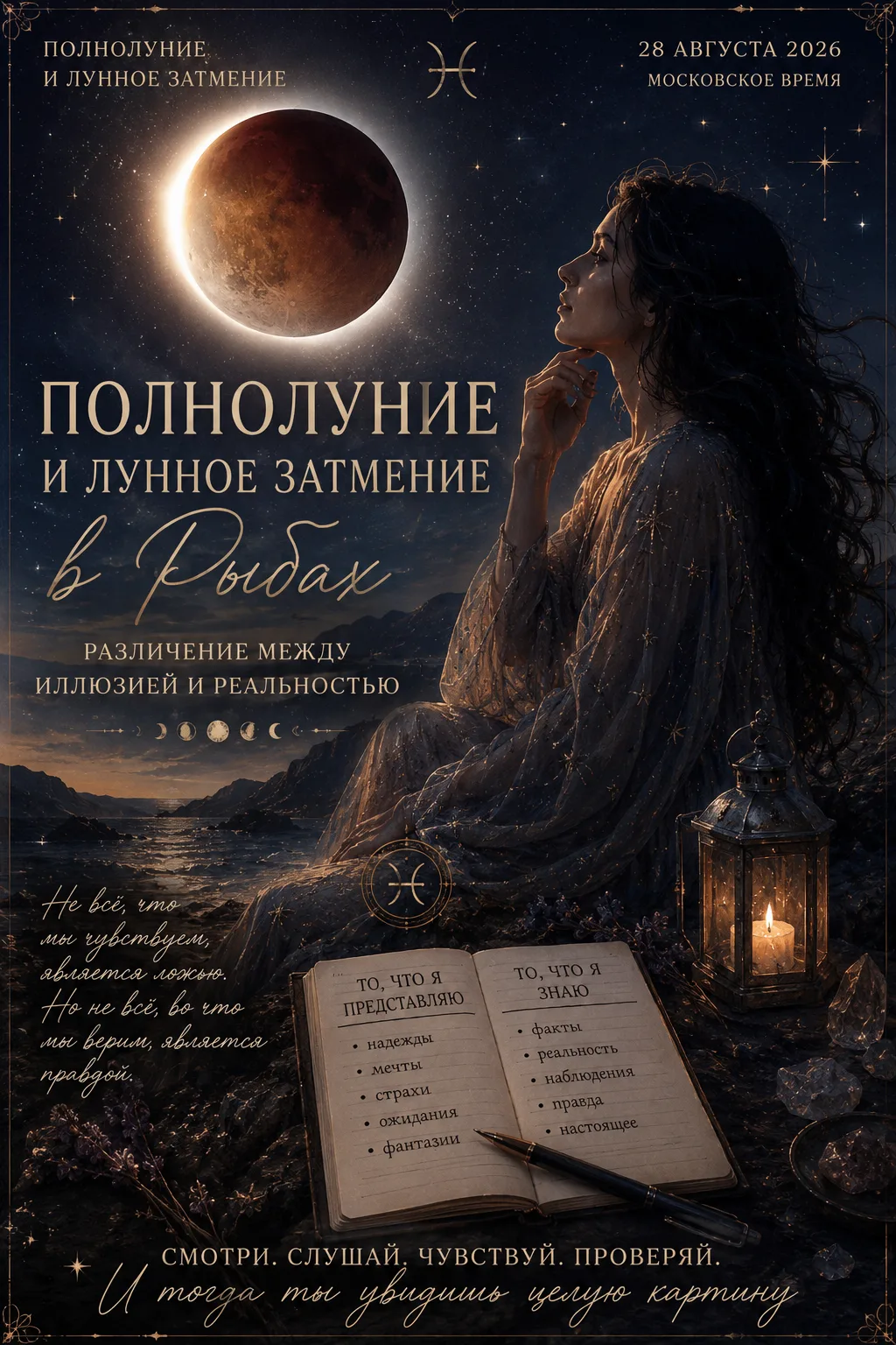🌕 ЛУННОЕ ЗАТМЕНИЕ В РЫБАХ — 28 АВГУСТА 2026