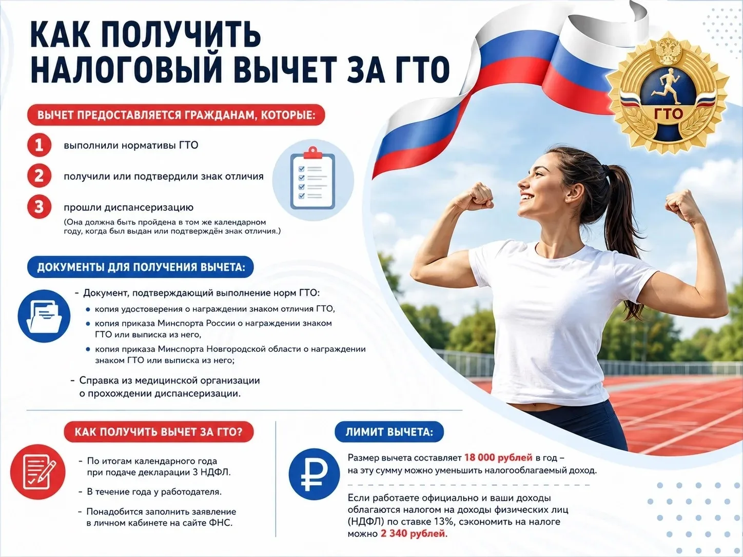 Вычет за ГТО — это стандартный налоговый вычет, который можно получить за выполнение но...