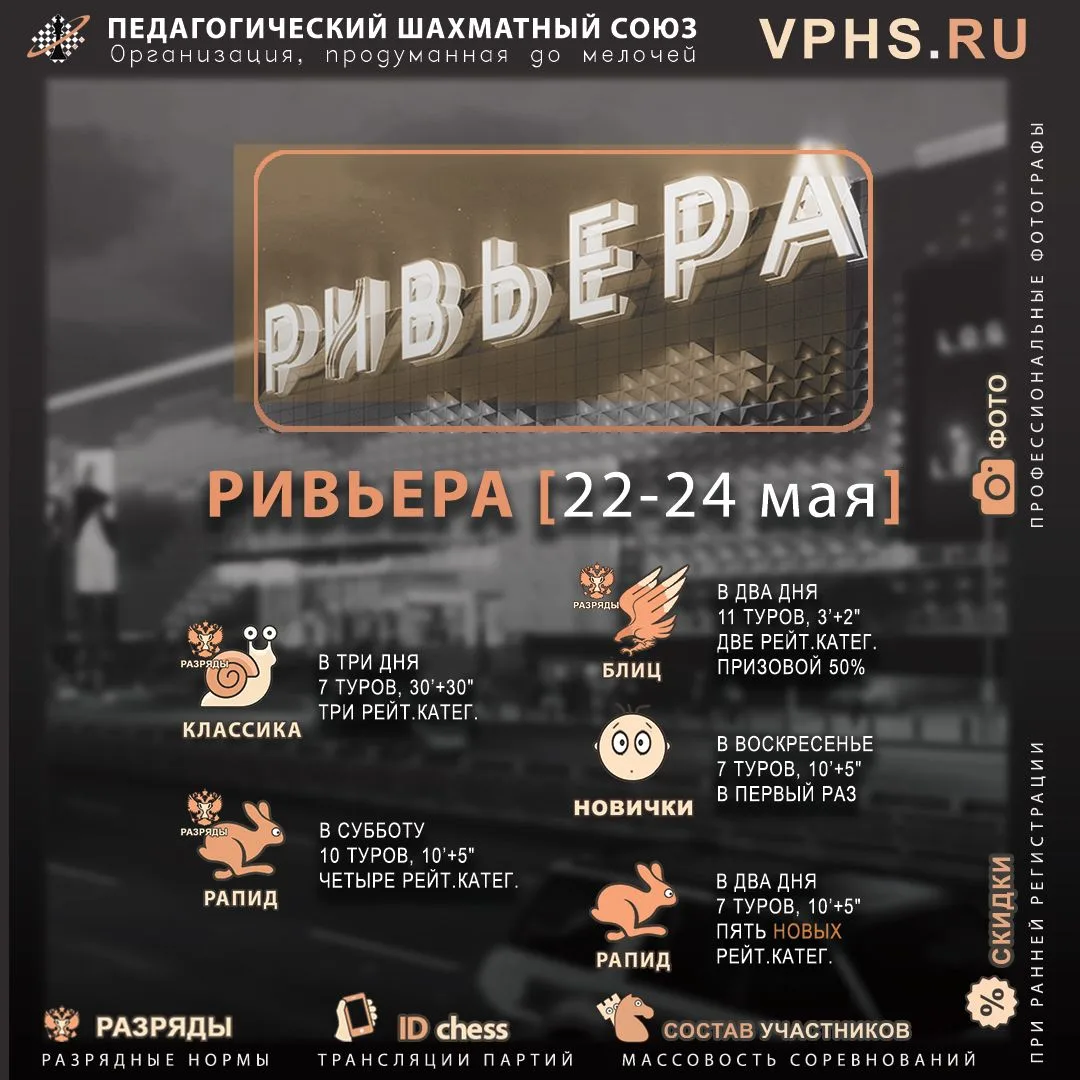 📣22 - 24 МАЯ ПШС приглашает Вас на разрядный турнир РИВЬЕРА!📣📍