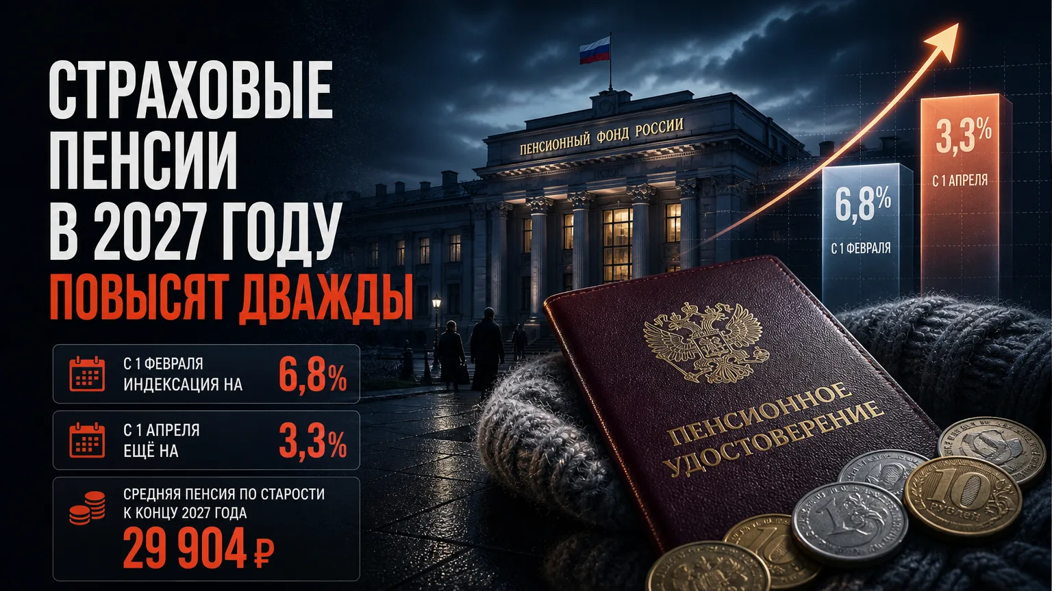 📈 Страховые пенсии в 2027 году повысят дважды