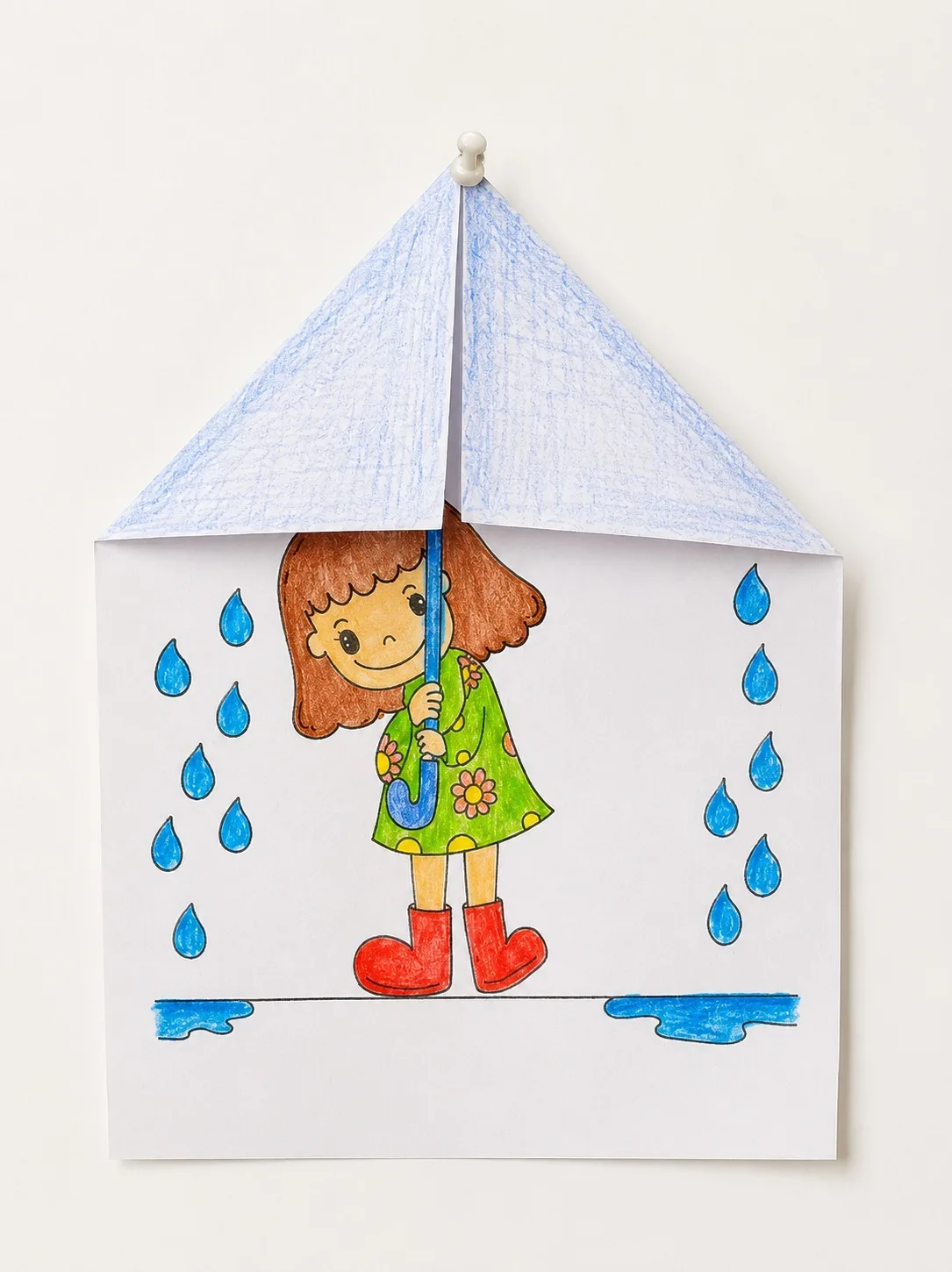 Поделки-раскраски с зонтиками ☂️☔️