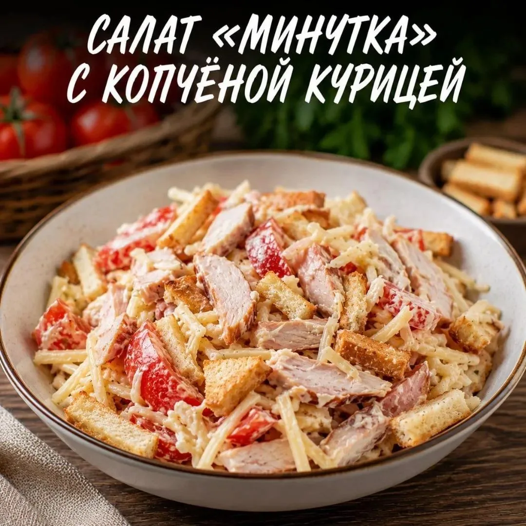 🥗 САЛАТ «МИНУТКА» С КОПЧЁНОЙ КУРИЦЕЙ