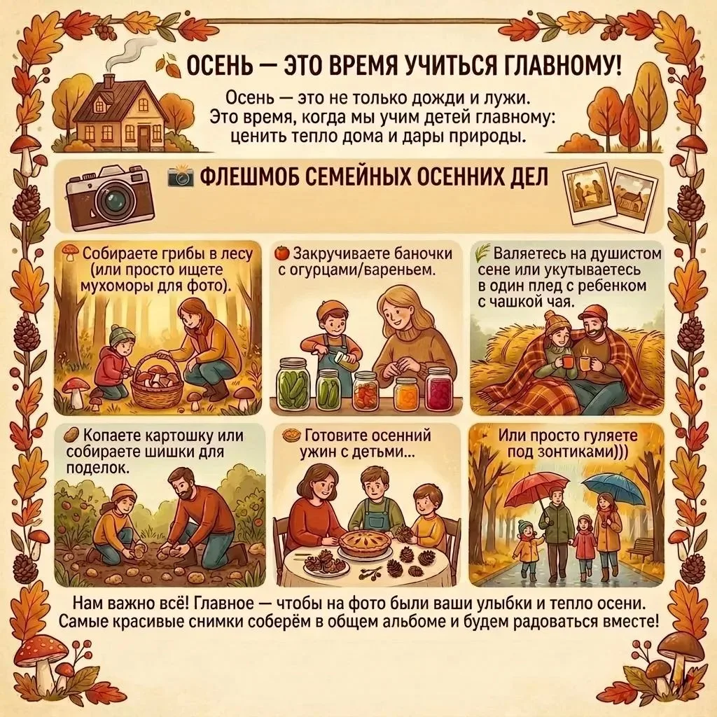 🍂 Осень — это не только дожди и лужи. Это время, когда мы учим детей главному: ценить ...